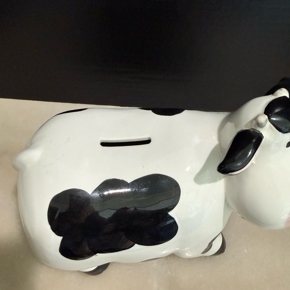 Dolomite Animal Saving Bank, Holstein Dairy Cattle Piggy Bank - Picture 5 of 7